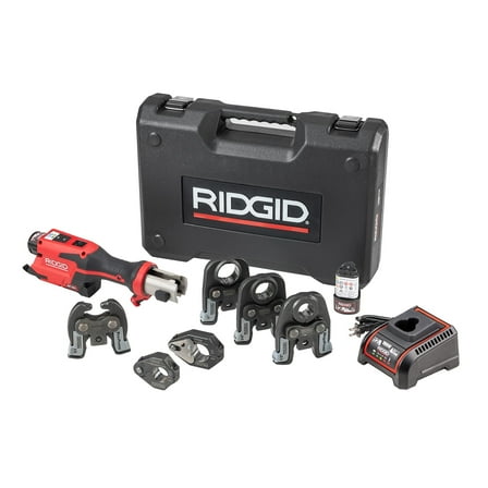 RIDGID 78228 RP 251 Press Tool Battery Kit 1/2"-1" MegaPress Jaws and 1/2"-3/4" Rings with C1 Actuator
