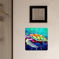 thumbnail image 3 of 12 Inch Wall Clock Battery Operated Square Clock Decorative for Office, Kitchen, Outdoor, Living Room，Colorful Turtle Lovely, 3 of 4
