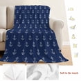 thumbnail image 5 of Navy Blue Anchor Blanket Soft Cozy Warm Throw Blanket for Couch, Plush Fuzzy Flannel Fleece Blankets for Sofa, Nautical Coastal Summer Ocean Ship Bed Blankets Lightweight Gifts for Women, 50"x80", 5 of 9