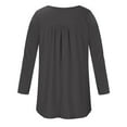 thumbnail image 3 of Besolor Women's Tunic Tops Trendy Pleated Button Crew Neck Long Sleeve Shirts Casual Solid Color Blouse Tees, 3 of 4