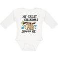 thumbnail image 3 of Inktastic My Great Grandma Loves Me with Sloth and Hearts Boys or Girls Long Sleeve Baby Bodysuit, 3 of 5