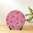 thumbnail image 6 of Cauagu Watermelon Print Bone China Decorative Plate, Wall Mount Plate Holiday Decor Decorative Ceramic Plates with Stand Elegant Household Plates Decorative-8in, 6 of 6