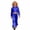 Blue, variant on Girls Glitter Sequin Party Performance Outfit Two Piece with Round Sequins and Flared Pants for and Stage Shows Crop Top Hoodie Pants Set
