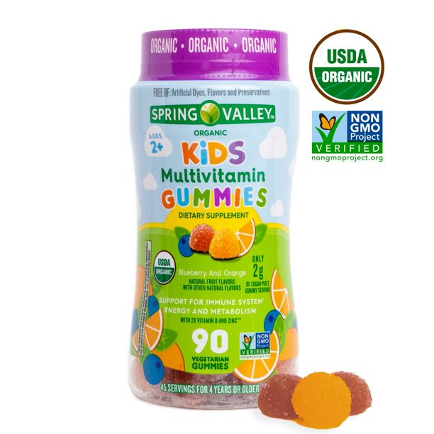 Spring Valley Organic Kids’ Multivitamin Vegetarian Gummies, 90ct
