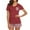 Wine, variant on Christmas!! Ohufall Pajamas for Women, Women's Summer Pajamas Striped V-neck Short-sleeved Shorts Two-piece Suit Home Clothes