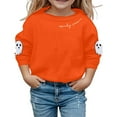 thumbnail image 2 of WRTFVZA Graphic Hoodies for Teen Girls, Cartoon Halloween Sweaters Casual Crewneck Long Sleeve Sweatshirts (Little Girls, Orange, 5-6 Years), 2 of 3