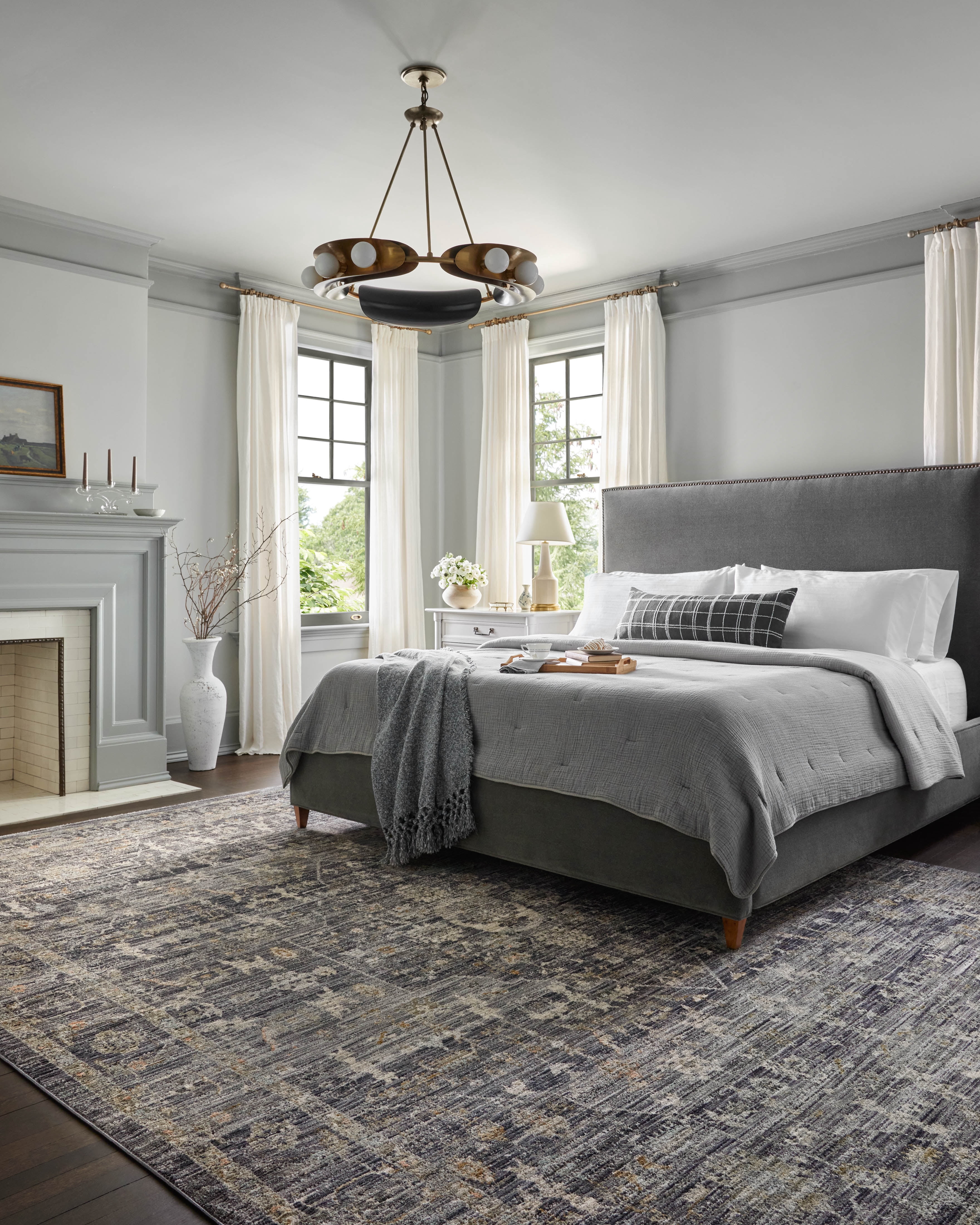 Jean Stoffer x Loloi Katherine Midnight/ Tobacco 2'-7" x 8'-0" Runner Rug