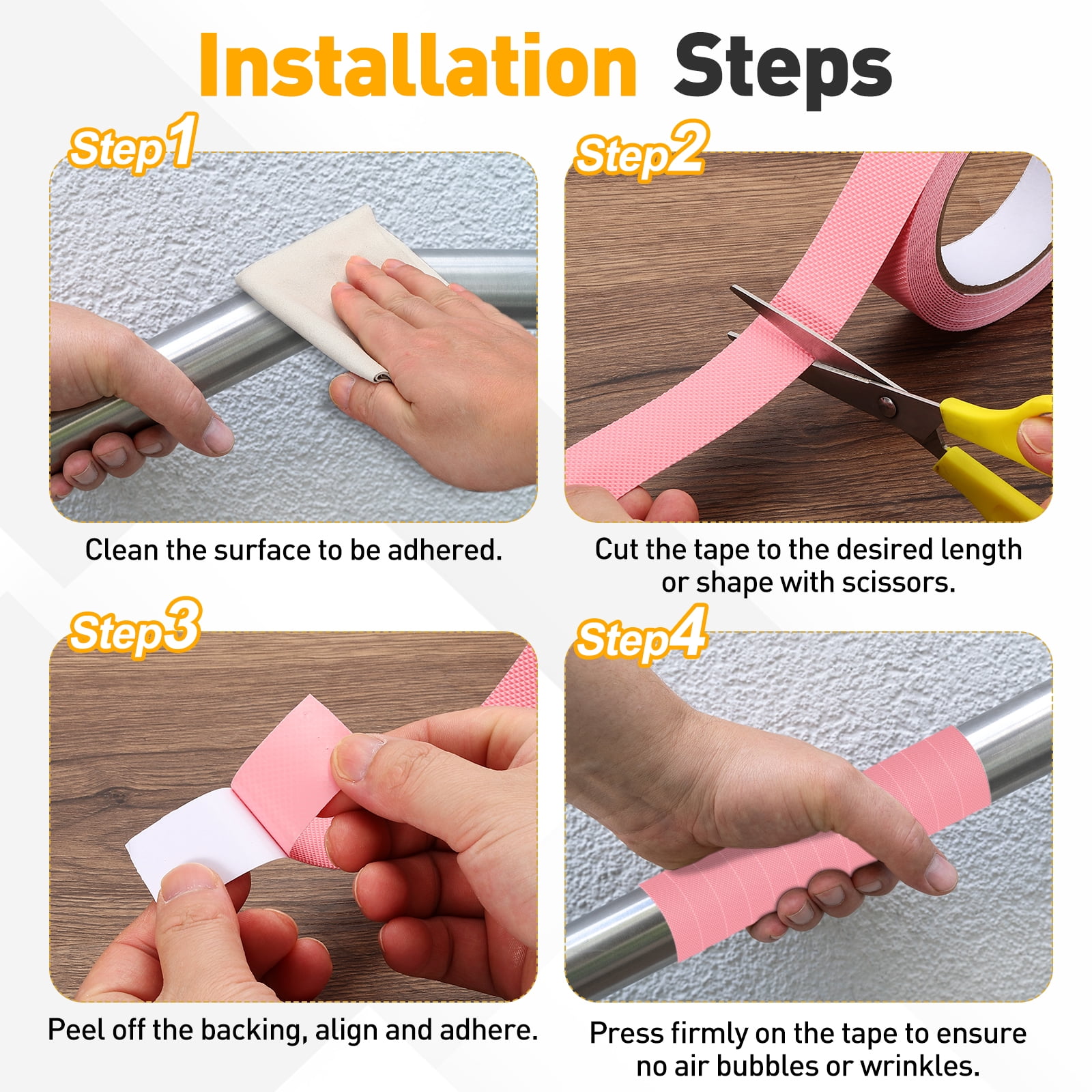 Uxcell 2 Pack Rubber Grip Tape, 2 in x 16 ft Non-Slip Tape with Texture Waterproof Adhesive Non-Abrasive Grip Tapes for DIY Tool, Indoor & Outdoor Stair Steps, Ramp, Light Green