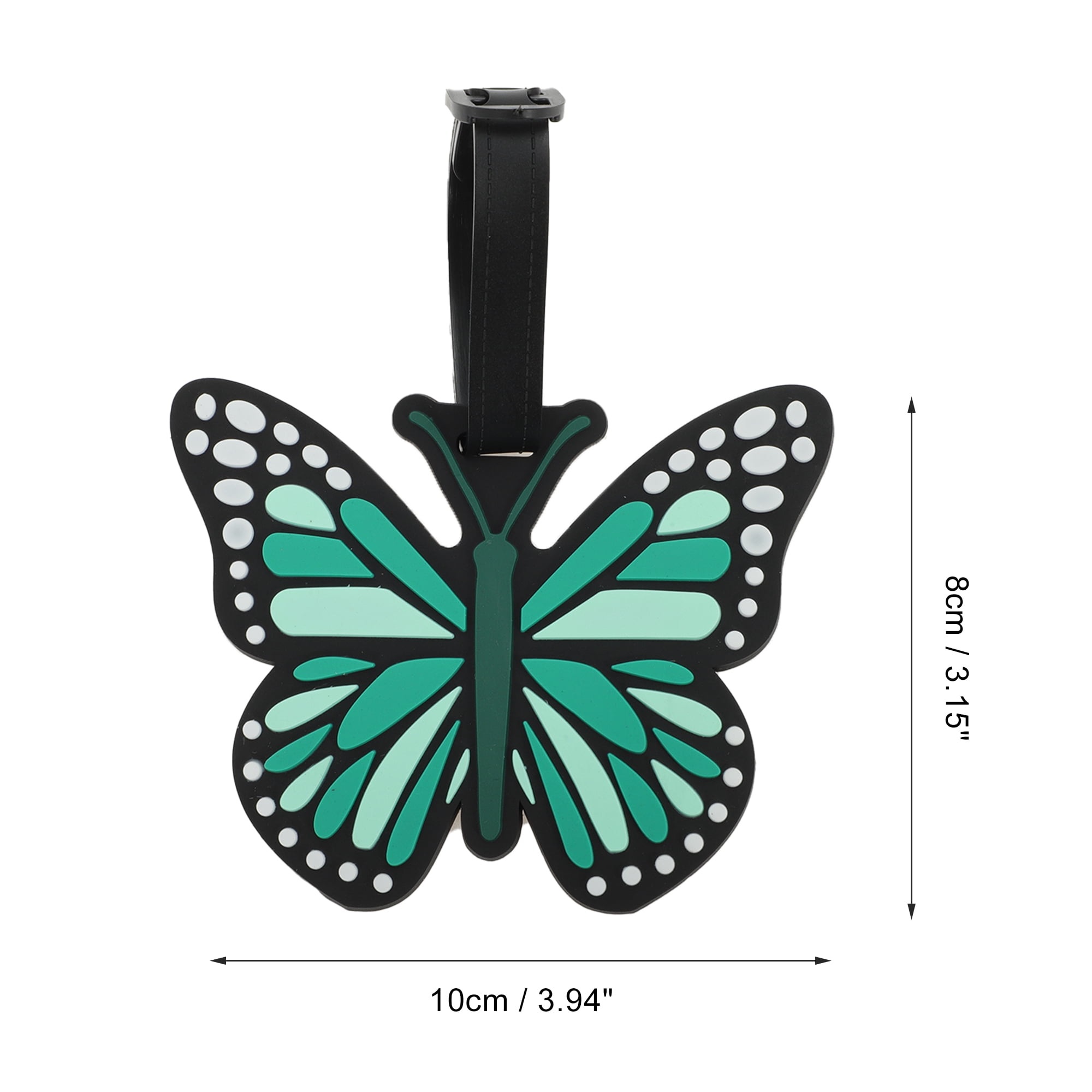 Unique Bargains 1 Pc Butterfly Luggage Tag for Travelling Green