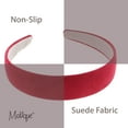 thumbnail image 3 of Motique Accessories 1 inch Wide Suede-like Headband Solid Hair Band for Women and Girls - (Raspberry Red), 3 of 5