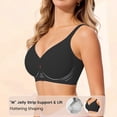 thumbnail image 3 of Jelly Bras for Women Wireless Full Coverage Seamless V-Neck Bra with Keyhole Cutout, Everyday Comfort,Sizes M-3XL, 3 of 7