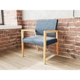 thumbnail image 5 of Pemberly Row Waiting Reception Wide Guest Chair Wood Frame in Blue, 5 of 5