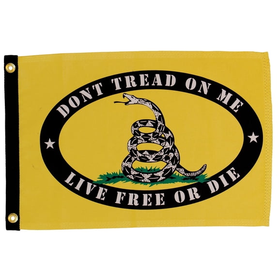 In the Breeze 3662 — Live Free or Die Lustre Grommeted Boat Flag, 12 by 18-Inch — Historic Flag, Small