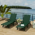 thumbnail image 2 of Costaelm Paradise Adirondack Outdoor Chaise Lounge with Arm (Set of 2), Dark Green, 2 of 8