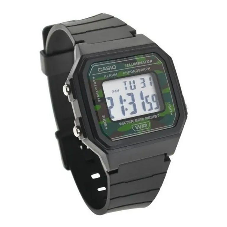 spørgeskema Bærecirkel renere Casio Men's Illluminator Digital Quartz Camo Dial Black Resin Watch W217H-3BV  - Walmart.com