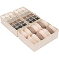 thumbnail image 1 of hlquji Drawer Organizer with Stable Base  Storage System for Socks  Bras  Underwear  Suitable for  Furniture  Made of Polyester and Linen  Washable  Fabric Storage Boxes in Beige, 1 of 8