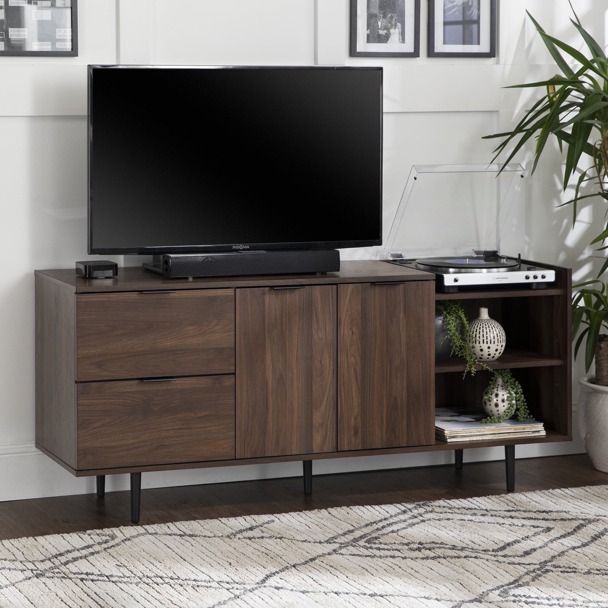 Manor Park Dark Walnut Modern TV Stand for TVs up to 48"