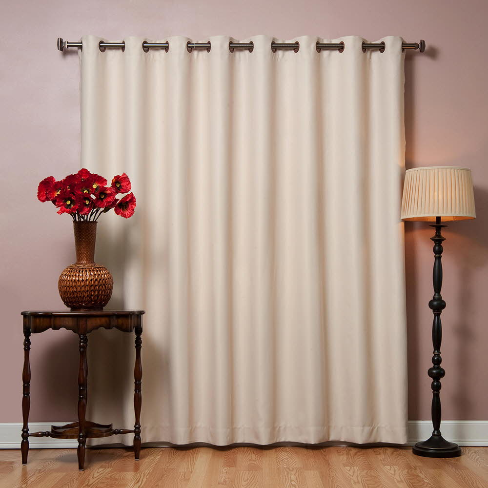 Quality Home Flame Retardant Wide Basic Blackout Curtain Beige 100