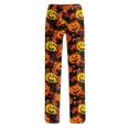 thumbnail image 5 of Zydvens Women Halloween Pajama Pants Wide Leg Lounge Wear with Pockets Soft Elastic Waist Drawstring Sleepwear Bottoms Splatter Pumpkin Print Costume Cosplay Party S-3XL, 5 of 7