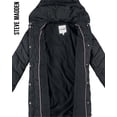 thumbnail image 2 of Chaqueta Steve Madden Long Chevron acolchada azul marino para mujer, 2 of 7