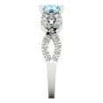 thumbnail image 3 of 1.42 ctw Solitaire with Zirconia Diamond Accents Anniversary Ring for Women | Round Cut Simulated Blue Diamond | Hyperallergenic Solid 14K White Gold, 3 of 5