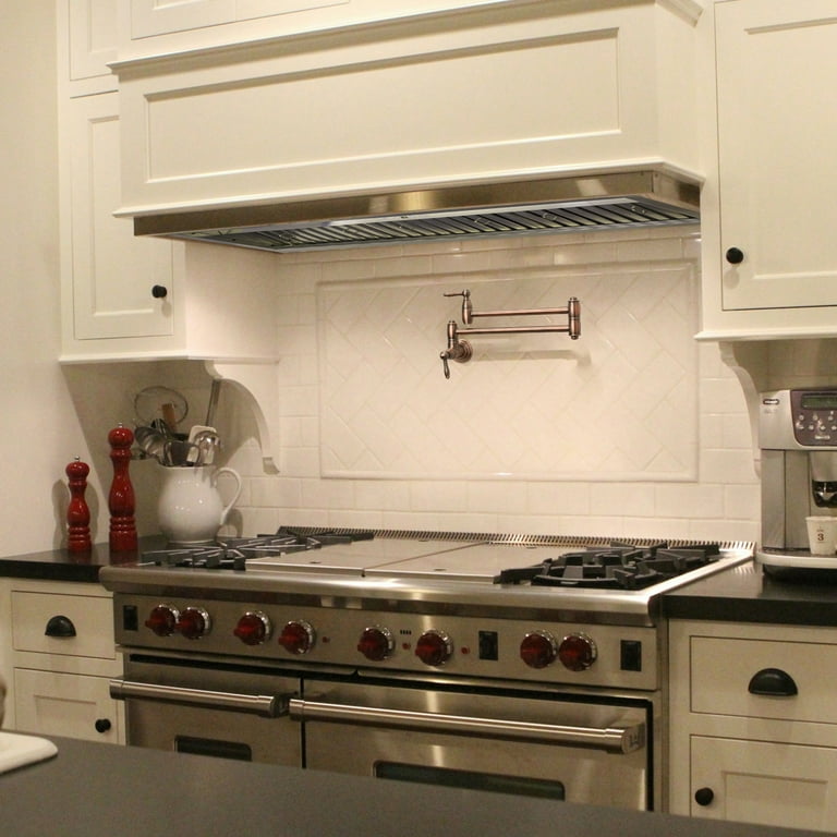 42 Inch Range Hood Insert Ultra Quiet Stainless Steel 8 Ducted Insert Built in Kitchen Vent Hood with 1200 CFM Powerful Suction Dimmable LED Lights