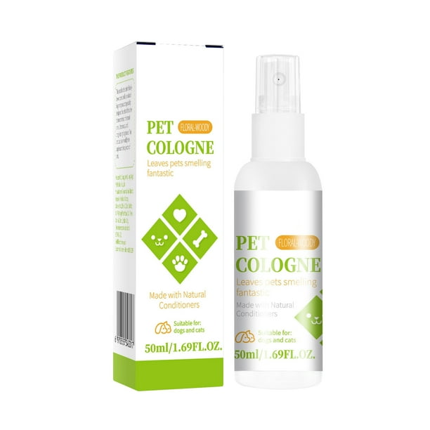 Perfume para mujer en spray para perros y gatos, acondicionador y desodorizante, perfume eliminador de olores para perros, perfume eliminador de olores para gatos para todo tipo de pelaje, 50 ml/1,69