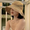 thumbnail image 1 of LinYooLi Sun -Sunshing Straw Hat Female Lace Bow Hollow Hook Hats Summer Sun Hats Are Fashionable And Foldable Pots, 1 of 9
