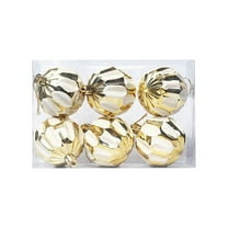 Kbndieu 2.36" Gold Christmas Ornaments, 6PCS Shatterproof Plastic Christmas Hanging Balls Ornaments for Christmas Tree Decorations