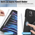 thumbnail image 4 of For iPad Pro 12.9 inch 2022/2021/2020/2018 Case, 360 Rotatable Handle Stand, Shoulder Strap, Drop-Proof Design, Black, 4 of 7