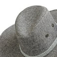 thumbnail image 6 of Visland Mens Straw Western Cowboy Hat Panama Hat Fedora Outdoor Wide Brim Hat with Strap, 6 of 7