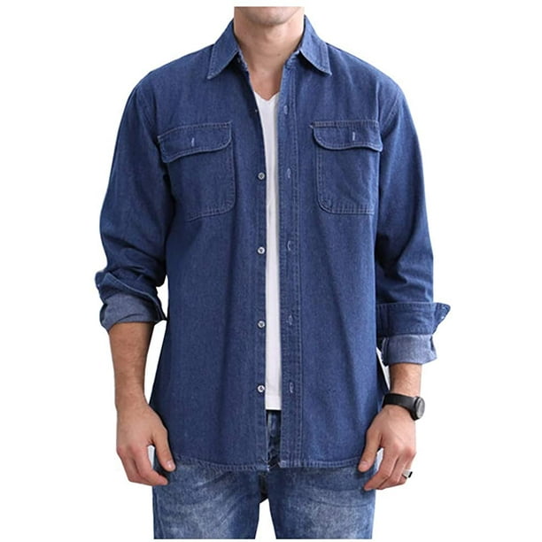 Check styling ideas for「Chambray Long-Sleeve Work Shirt、Smart