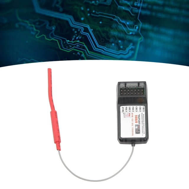 Receptor De 2,4 GHz Y 6 Canales, Fácil De Vincular, Receptor RC Ultraligero, Gris Transparente, Velocidad De Conexión Rápida, Fuerte Antiinterferencias Para Helicóptero RC
