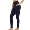 thumbnail image 5 of UVEASISHA Solid Yoga Pants with Pockets for Women High Waist Butt Lifting Workout Leggings Shapewear Stretch Fitness Tights Navy L, 5 of 7