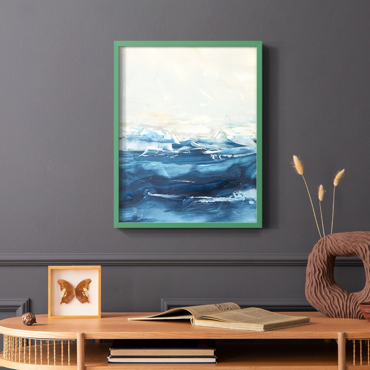 Wave after Wave II Framed Print in Green Solid Wood 8 x 10 Framed Print