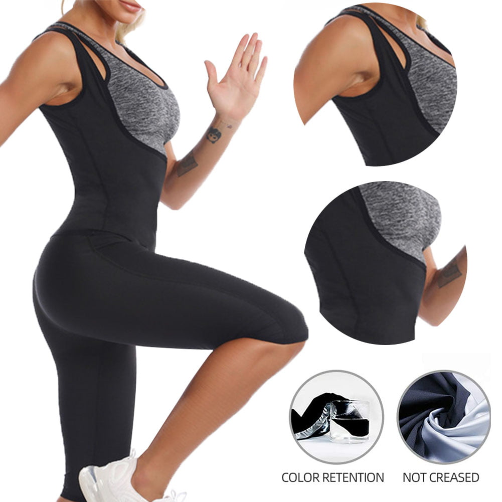 Details about   Hot Body Shaper Slimming Suit Waist Women Sweat Sauna Yoga Gym T-Shirt Vest 