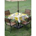 thumbnail image 3 of Yellow Watercolor Floral Outdoor Tablecloth - 54x54 Inch Square Dining Table Cover, Spring Flower Abstract Art Waterproof Outdoor Table Cloth with Umbrella Hole & Zipper for Picnic/Patio/Party, 3 of 7