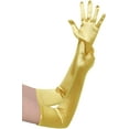 thumbnail image 1 of Long Opera Party 20s Satin Gloves Stretchy Adult Size Elbow Length,Gold, 1 of 4