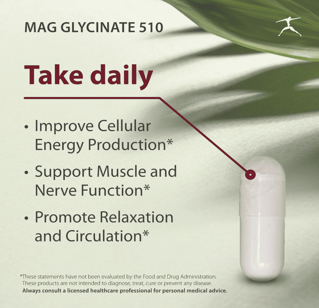 Biospec Nutritionals Mag Glycinate 510 – Magnesium Glycinate – Nutritional Supplement for Stress, Heart Health, Nerves, Muscles, Energy, and Metabolism* - (100 Capsules)