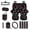 Black - Dinosaur, variant on Highland Cow Print Automotive Seat Covers Set Aztec Sunflower Print Car Seat Protectors with Steering Wheel Cover Seatbelt Pads Rearview Mirror Cover Cup Cushions and Keychain