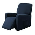 thumbnail image 3 of Elastic Reclining Couch Slip Cover Polyester Sofa Slipcover Dirt- Dark Blue, 3 of 8