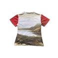 thumbnail image 4 of Franhais Ladies Summer Slim T-shirt, Women Leisure Style Lip/Scenery/Dot Printing Splicing Short Sleeve Round Collar Tops, 4 of 9