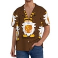 thumbnail image 3 of Haiem Gnomes With Honey Men's Casual Shirts Short Sleeve Button Down Shirts Fashion Textured Summer Beach Shirt-Small, 3 of 7