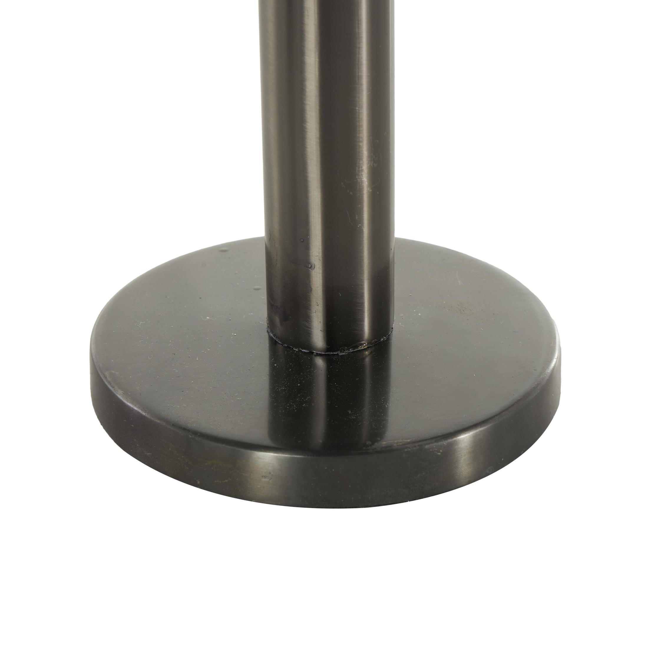 DecMode 3 Candle Black Stainless Steel Metal Slim Candle Holder with Round Base, Set of 3