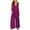 Purple, variant on Maean Wide Leg Dress Jumpsuits for Women Baggy V Neck Sleeveless Rompers Solid Color Home Pants with Pockets