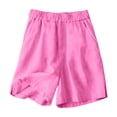 thumbnail image 7 of UACY Girls Linen Set 2 Piece Outfits Sleeveless Camisole Elastic Waist Knee Wide Leg Shorts Summer Outfit (Hot Pink, 5-6 Years), 7 of 7