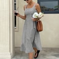 thumbnail image 5 of CIENVNSTG Women Sweet Maxi Dress Wide Strap Square Neck Flare Dress Summer Sundress Black XL, 5 of 5