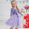 thumbnail image 4 of Ardorlove Kids Girls Long Sleeve Velvet Tulle Dress Square Neck Tutu Princess Dress for Wedding Birthday Commemorative Day Party, 4 of 7