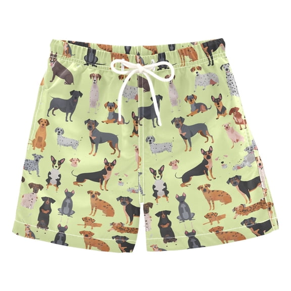 joogoo Boys Swim Trunks Cute Difference Dogs Beach Board Shorts Drawstring Swimsuit 4T
