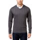 thumbnail image 1 of John Ashford suéter de punto con textura de rayas y cuello en V para hombre, gris, mediano, 1 of 1